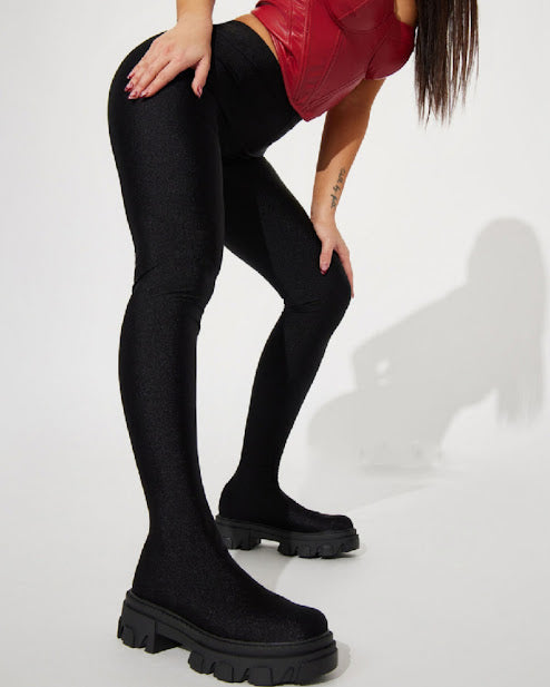 Sexy Combat Leggings Pants Boots