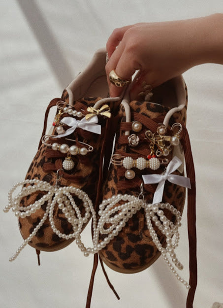 Leopard Lace Up Sneakers