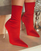 CLEAR SOCK POINTED BOOTIE