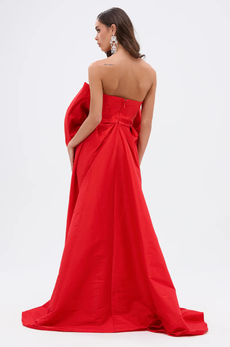 Glam Mini Dress Whit Train