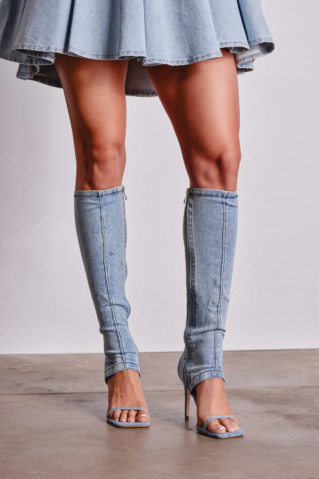 DENIM GLADIATOR STILETTO SANDAL