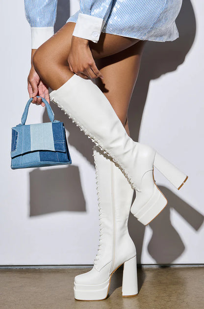 Chunky Platform  Lace Up Boots