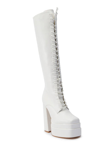 Chunky Platform  Lace Up Boots