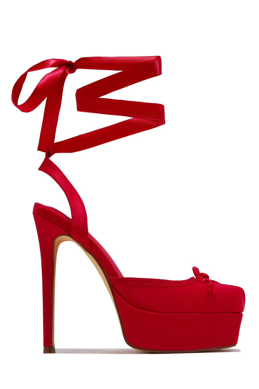 PLATFORM BALLET LACE UP HEELS