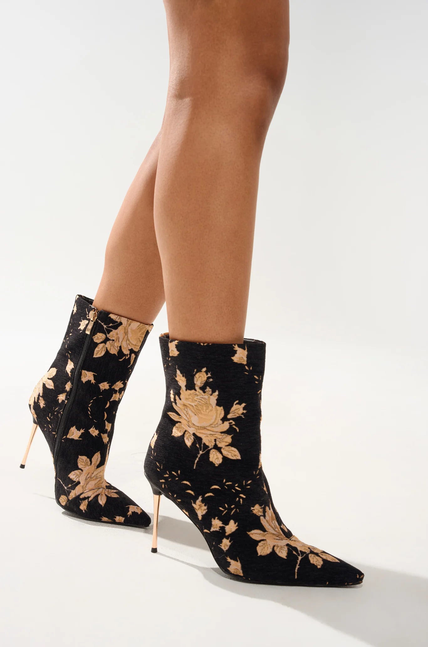 Floral Brocade Pointy Bootie