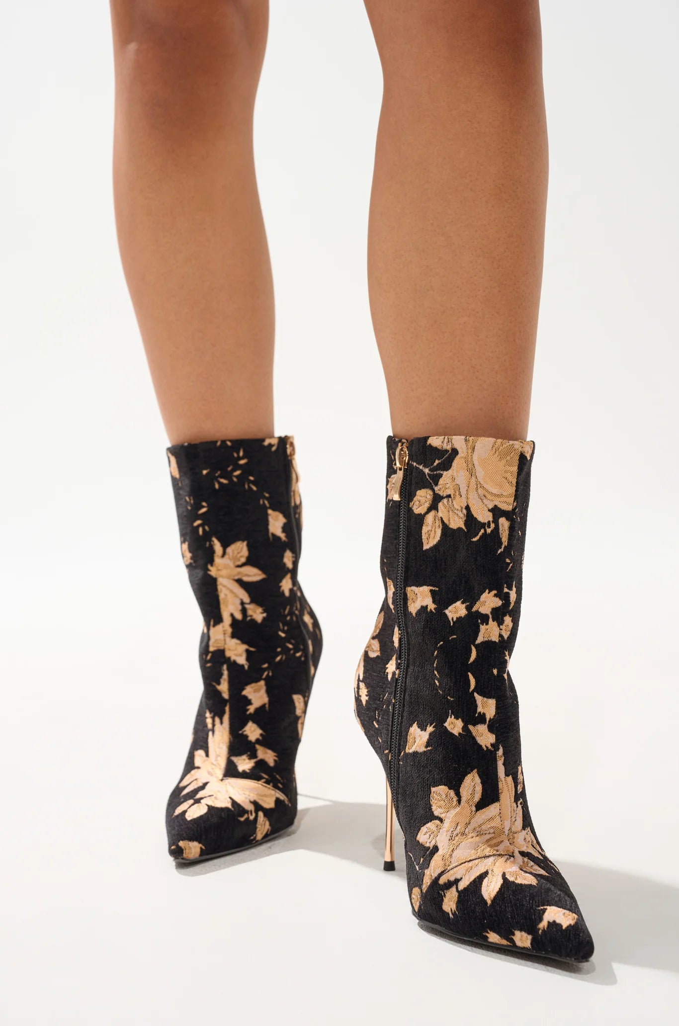 Floral Brocade Pointy Bootie