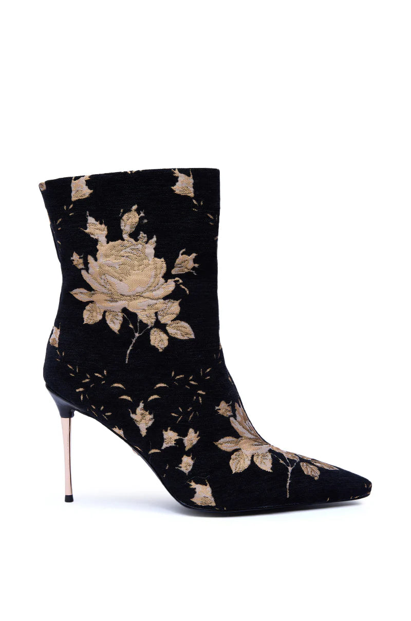 Floral Brocade Pointy Bootie
