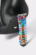 EMBELLISHED MULTI LEATHER HIGH BOOTS