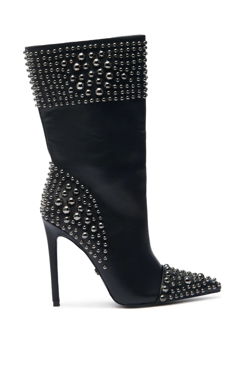 Gunmetal Stud Stiletto Booties