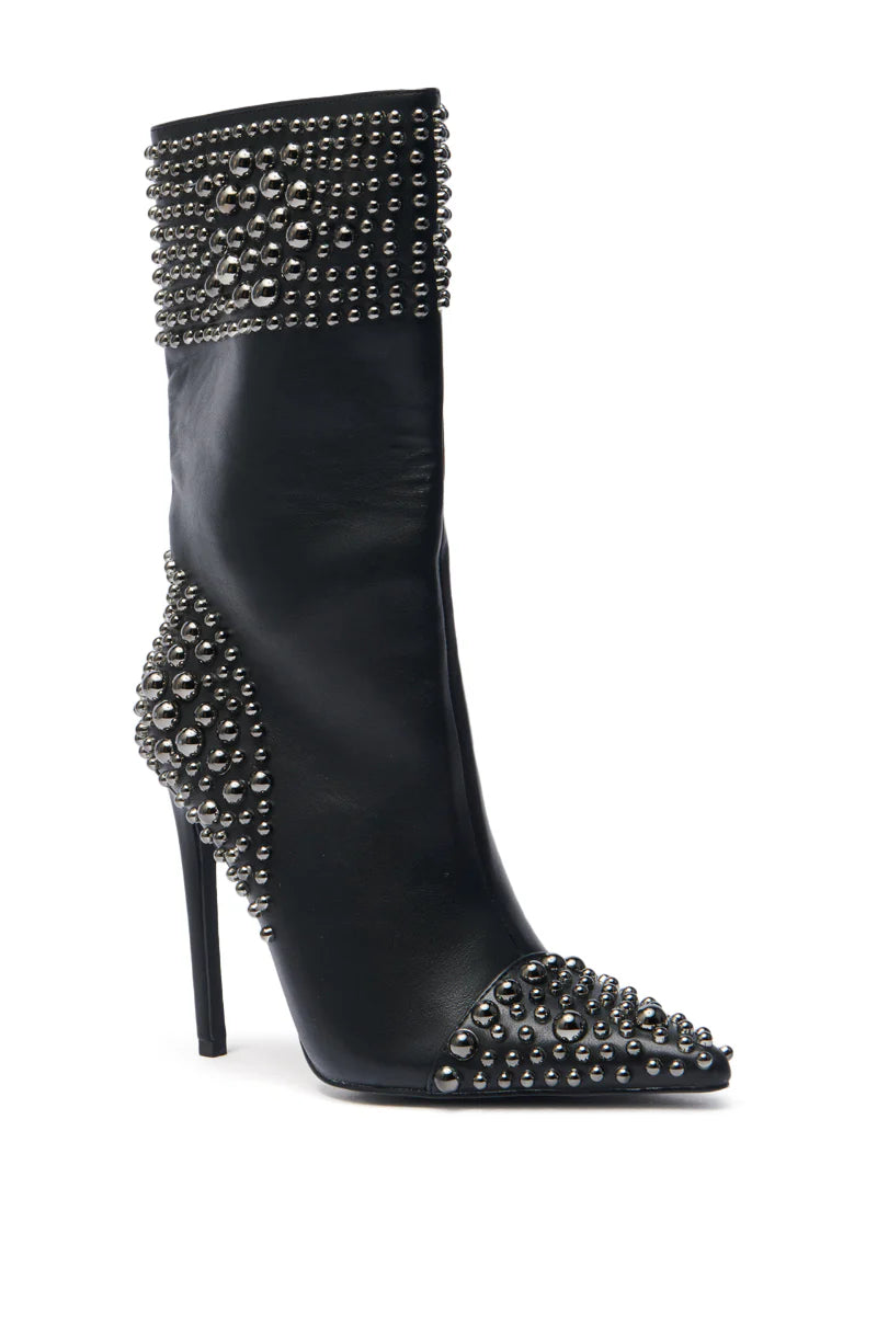 Gunmetal Stud Stiletto Booties