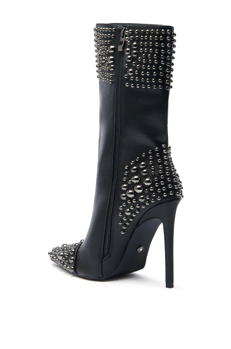 Gunmetal Stud Stiletto Booties