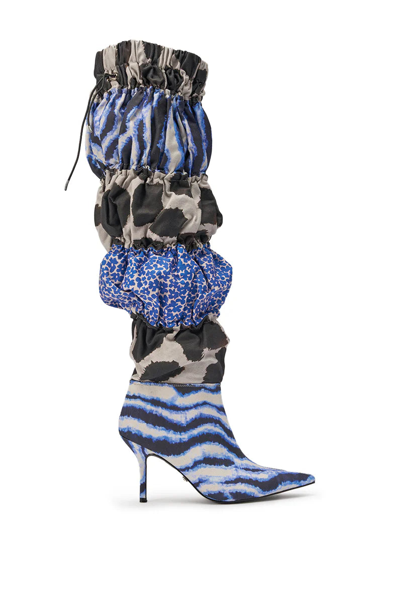 BLUE MULTI PATCHWORK BOOTS
