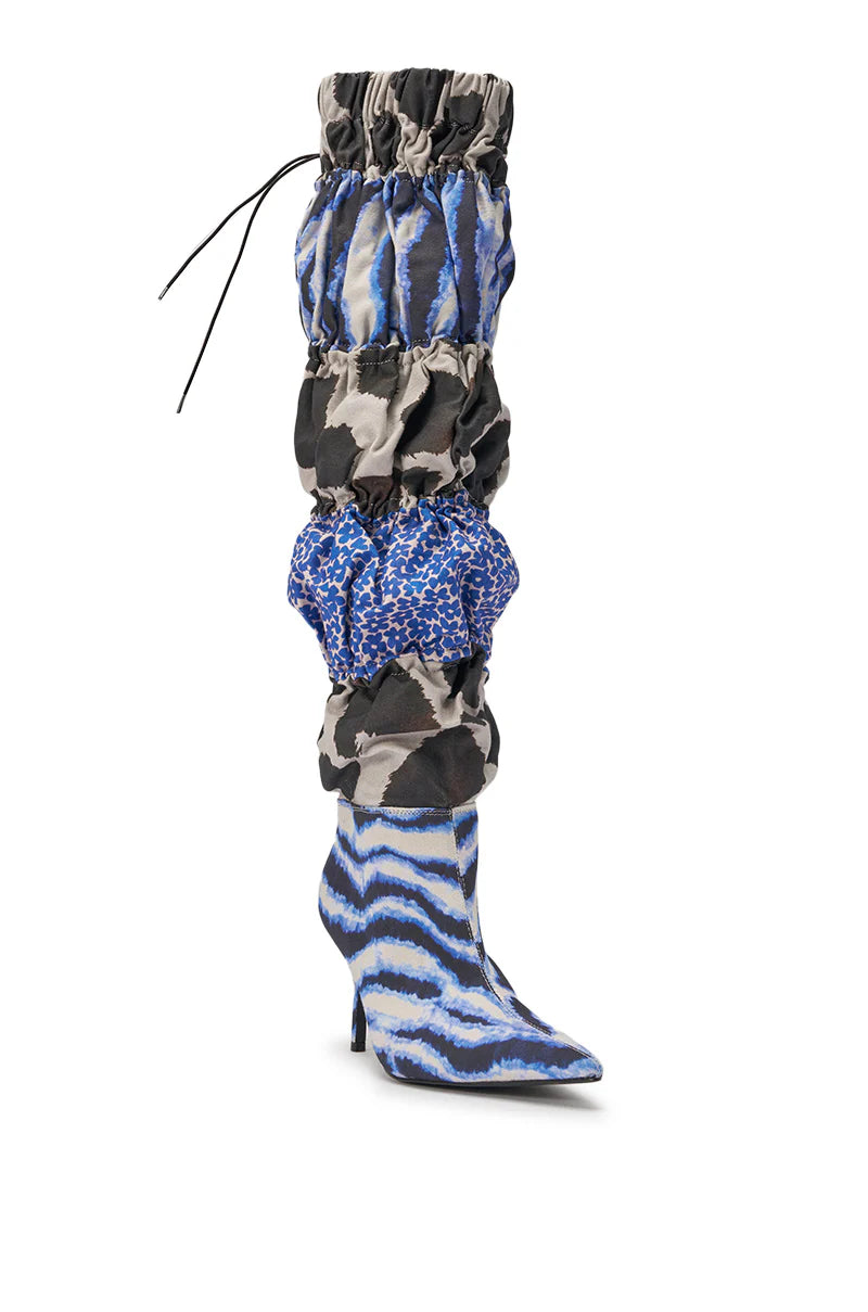 BLUE MULTI PATCHWORK BOOTS