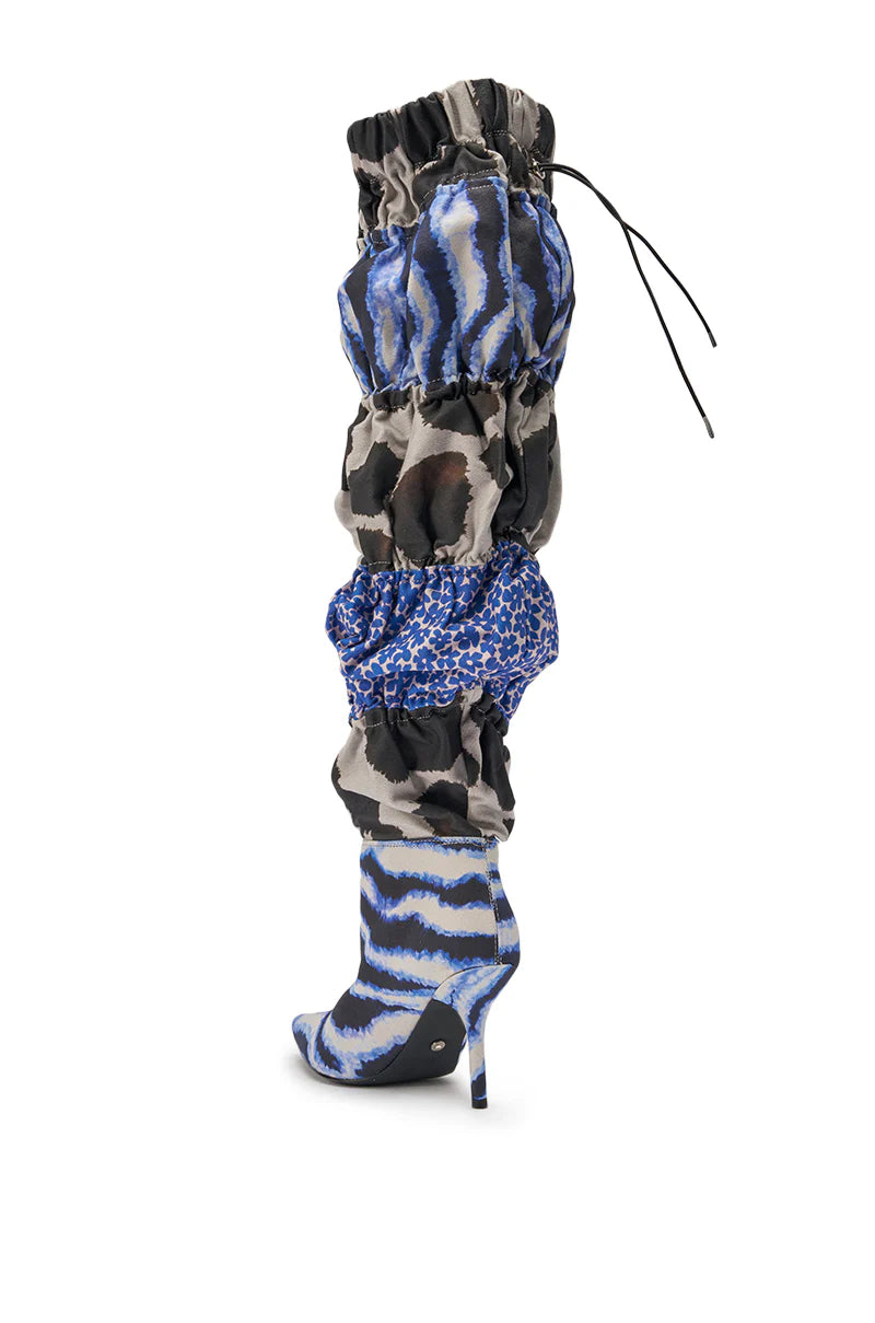 BLUE MULTI PATCHWORK BOOTS