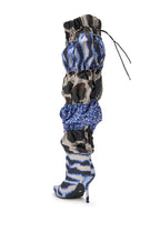 BLUE MULTI PATCHWORK BOOTS