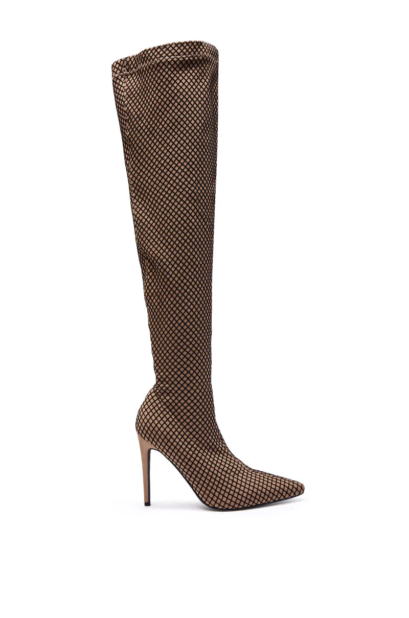 FREEDAH NUDE FISHNET LOOK STILETTO BOOT