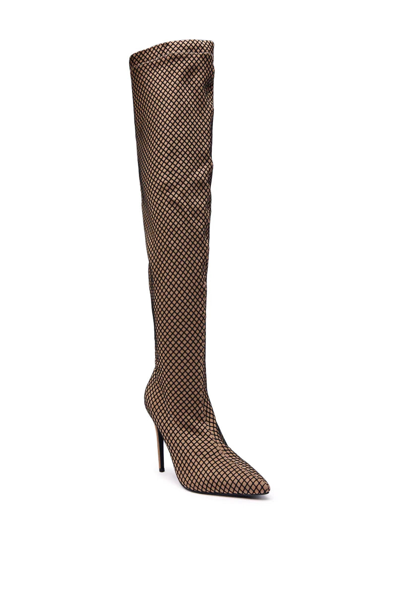 FREEDAH NUDE FISHNET LOOK STILETTO BOOT