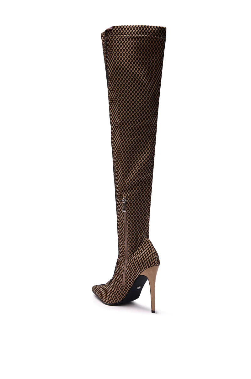 FREEDAH NUDE FISHNET LOOK STILETTO BOOT