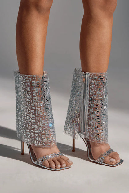 Clear Rhinestone Stiletto Heels