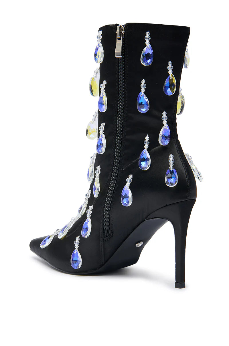 Crystal Embellished Pointed Bootie