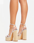 BLOCK PLATFORM STRAP HEELS