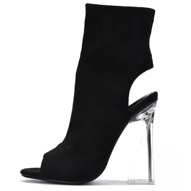 Clear Open Toe Booties