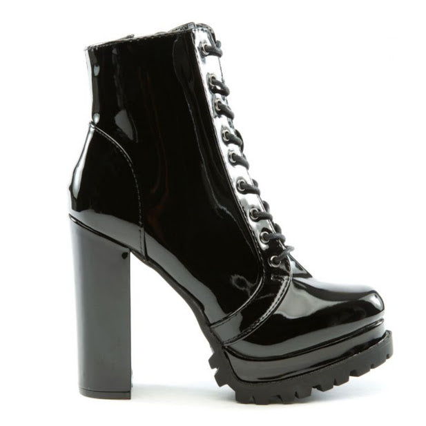 Chunky Platform Patent Booties