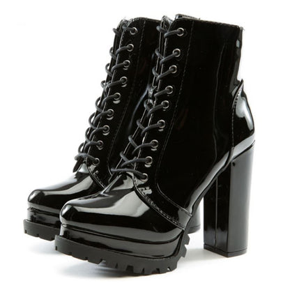 Chunky Platform Patent Booties