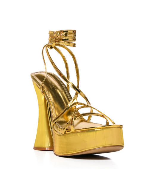 Retro Platform Strappy Heels