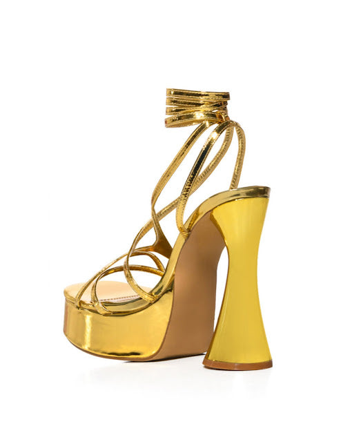 Retro Platform Strappy Heels