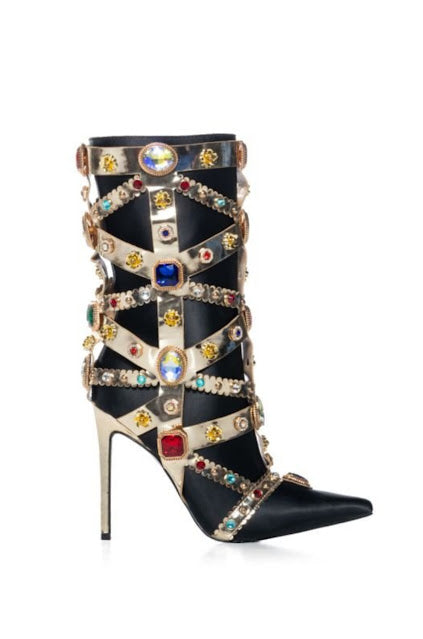 Embellished Multi Gem Booties