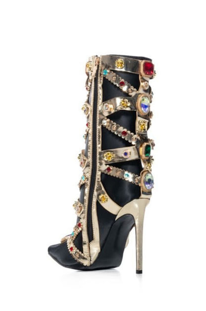 Embellished Multi Gem Booties