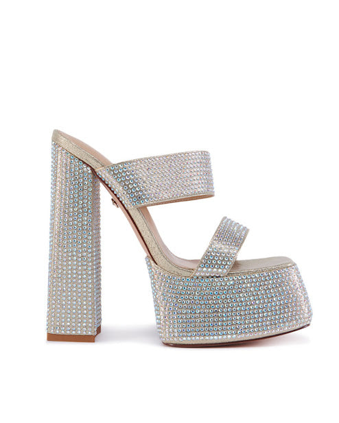 CHUNKY RHINESTONE PLATFORM HEELS