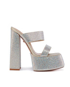 CHUNKY RHINESTONE PLATFORM HEELS