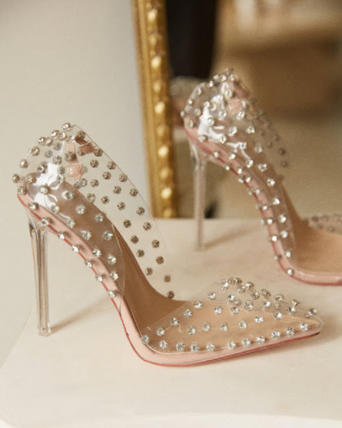 Sexy Clear Rhinestone Pumps
