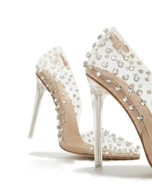 Sexy Clear Rhinestone Pumps