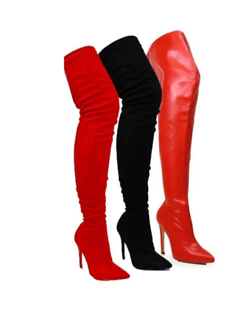 Faux Suede Stilleto High Boot
