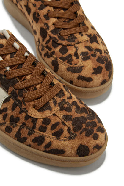 Leopard Lace Up Sneakers