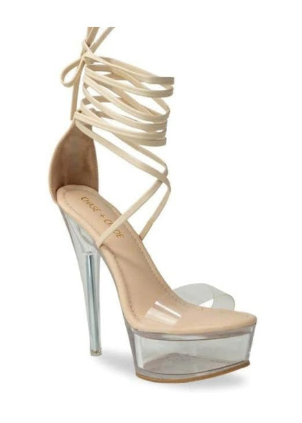 Clear Platform Strappy Heels