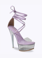 CLEAR PLATFORM STRAPPY HEELS