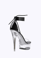 CLEAR PLATFORM STRAPPY HEELS