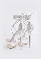 CLEAR PLATFORM STRAPPY HEELS