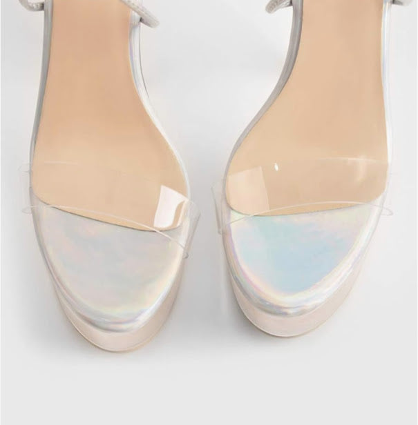 Clear Platform Strappy Heels