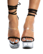 CLEAR STRAPPY PLATFORM HEELS