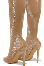 SOCK RHINESTONE HIGH BOOTS