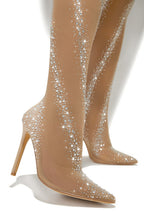 SOCK RHINESTONE HIGH BOOTS