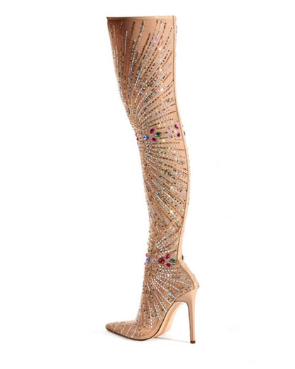Embellished Stilleto Thing High Boot