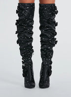 BLOOMS ROSETTE RHINESTONE BOOTS