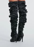 BLOOMS ROSETTE RHINESTONE BOOTS