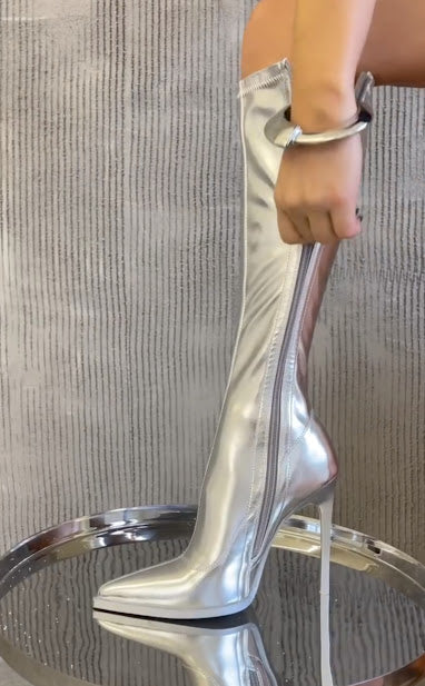 Metallic Knee Over Boot